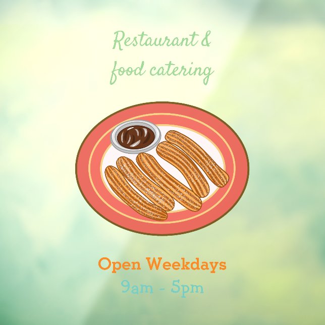 Churro cartoon illustration window cling (Sheet 3)