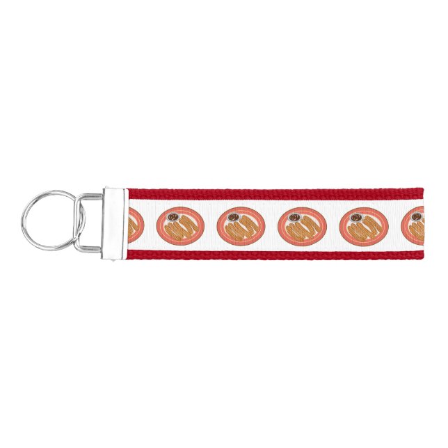 Churro cartoon illustration  wrist keychain (Keys on Left)