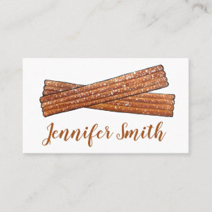 Churro Fried Dough Pastry Chef Bakery Spanish Food Business Card