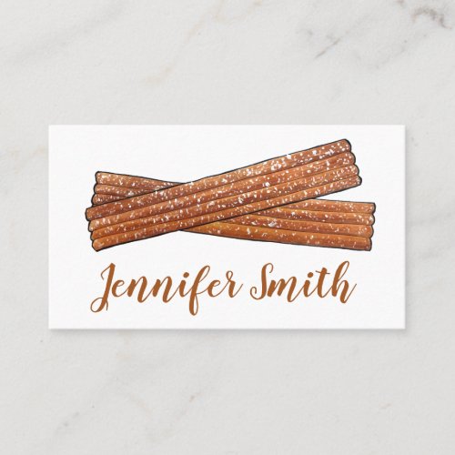 Churro Fried Dough Pastry Chef Bakery Spanish Food Business Card
