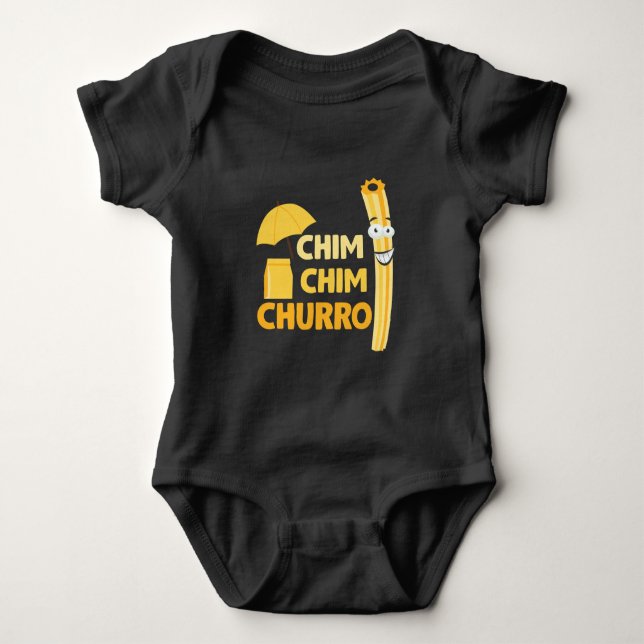 Churro Lover Funny Churros Theme Park Foodie Baby Bodysuit (Front)