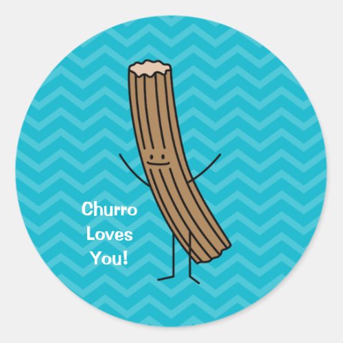 Churro Loves You Classic Round Sticker