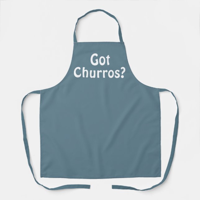 Churros Dusty Blue Baking Apron (Front)
