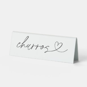 Churros Food Label Wedding Party Acrylic Sign