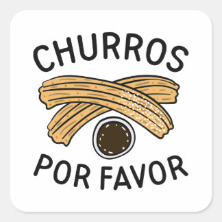 Churros Por Favor Square Sticker