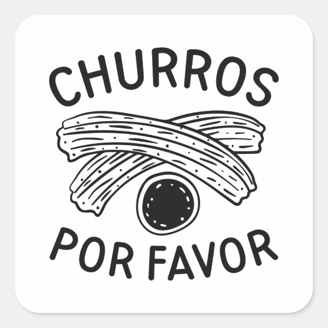 Churros Por Favor Square Sticker (Front)