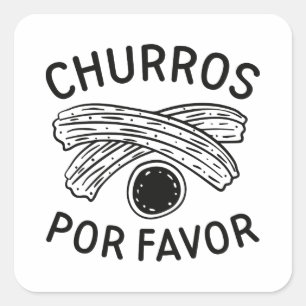 Churros Por Favor Square Sticker