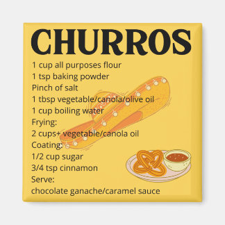 Churros simple recipe magnet