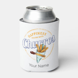 Churros Snack Vintage Dessert Retro Street Food Can Cooler