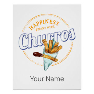 Churros Snack Vintage Dessert Retro Street Food Poster