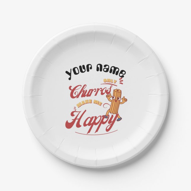 Churros sweet paper plates (Front)