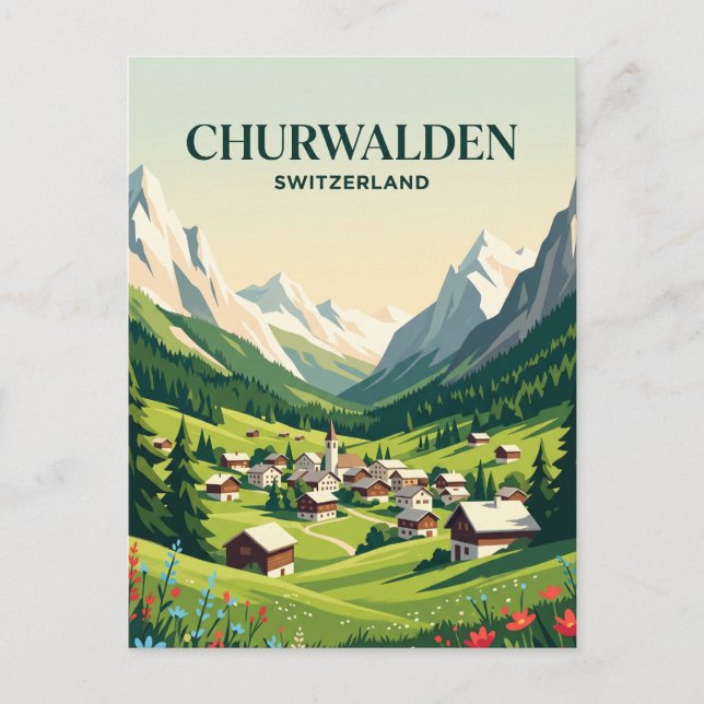 Churwalden Switzerland Postcard (Front)