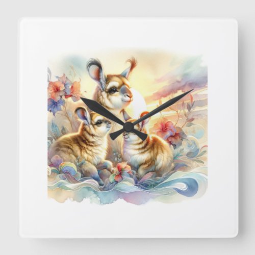 Chusinga Family AREF13508 _ Watercolor Square Wall Clock