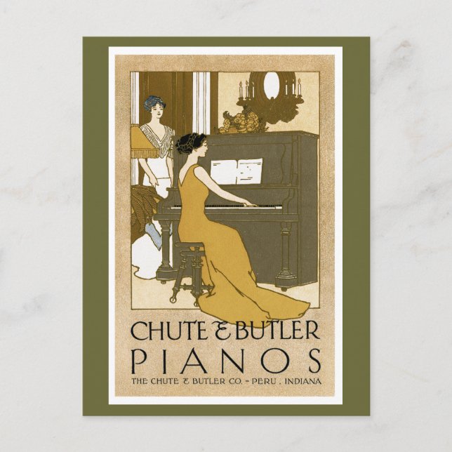Chute and Butler Pianos Postcard (Front)