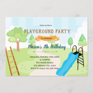 Chutes and ladder birthday theme Invitation