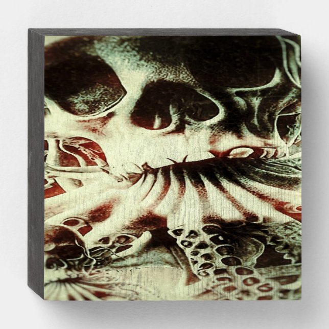 Chuthulu Rising wooden wall art Wooden Box Sign (Front Horizontal)