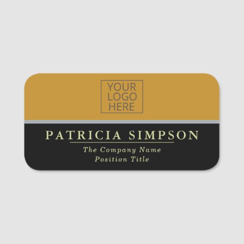 Chutney Orange And Black Color Blocks Logo Title Name Tag