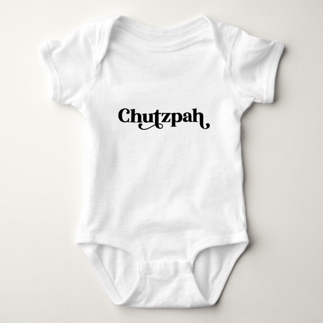Chutzpah Judaica Yiddish T-Shirt Baby Bodysuit (Front)