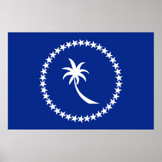 Chuuk, Micronesia flag Poster