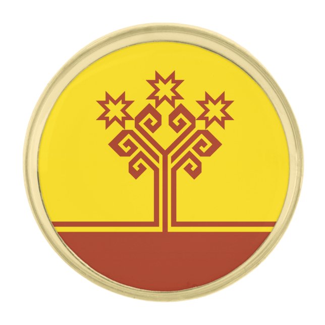 Chuvashia Flag Gold Finish Lapel Pin (Front)