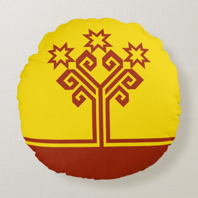 Chuvashia Flag Round Pillow (Front)