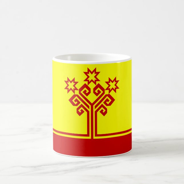 Chuvashia flag russia country republic region coffee mug (Center)