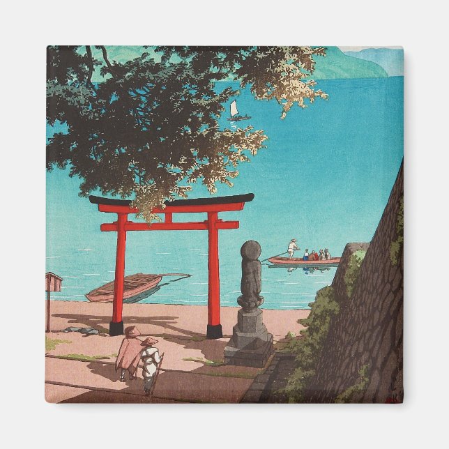 Chuzenji Temple at Utagahama Beach Hasui Kawase Magnet (Front)