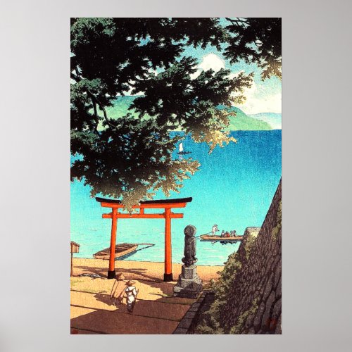 Chuzenji Temple at Utagahama Beach Kawase Hasui  Poster