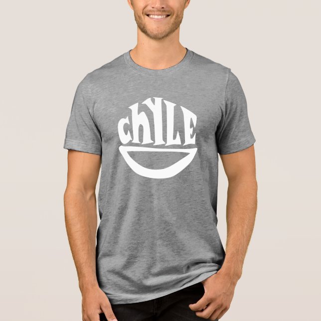 Chyle Smile Logo Grey/White T-shirt Tri-Blend Shirt (Front)