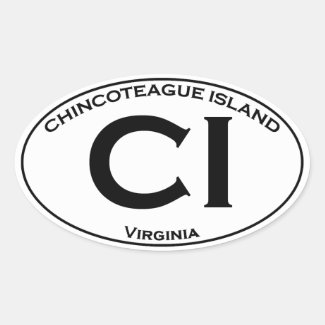 CI  - Chincoteague Island Oval Logo Oval Sticker