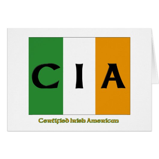CIA Certified Irish American Cards (Front Horizontal)
