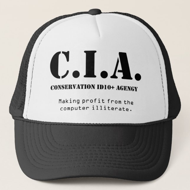 CIA id10t Trucker Hat (Front)