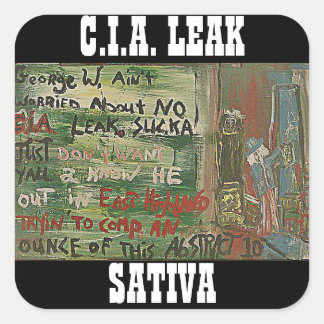 CIA LEAK SATIVA SQUARE STICKER