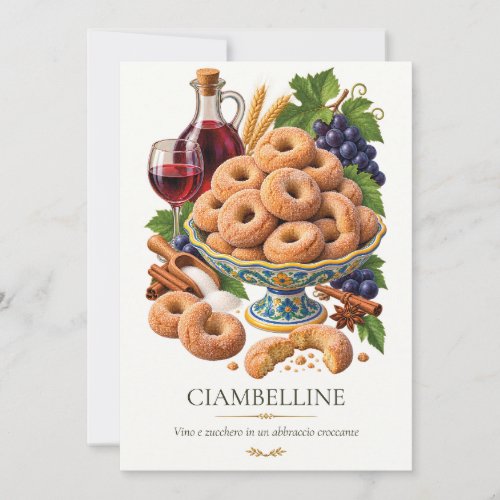 Ciambelline al Vino – Vintage Italian Dessert Invitation