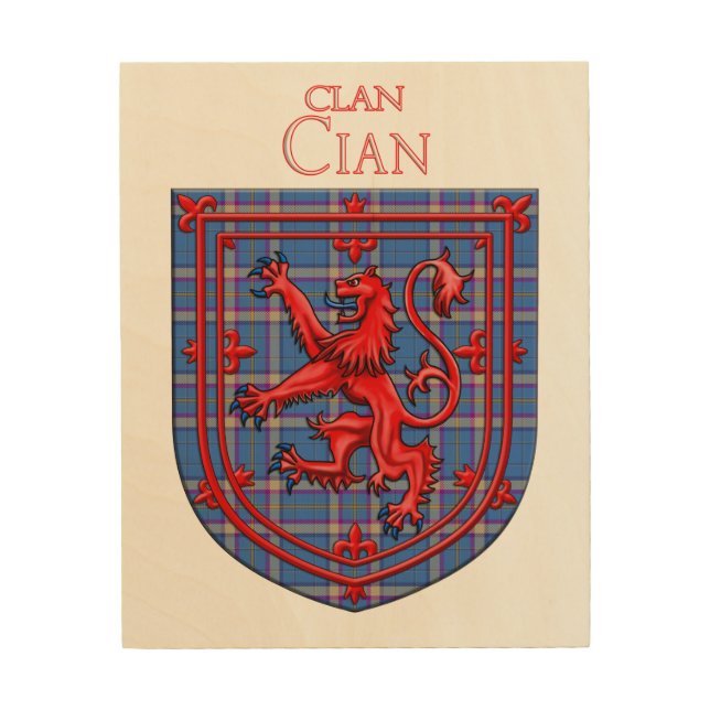 Cian of Ely Tartan Scottish Plaid Wood Wall Art (Front)