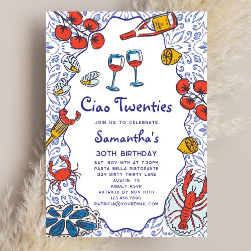 Ciao 20s Italian Seafood Wine Dinner 30th Birthday