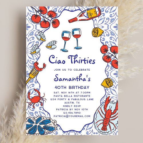 Ciao 30s Italian Seafood Wine Dinner 40th Birthday