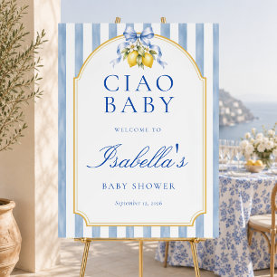 Ciao Baby Amalfi Blue Lemon Baby Shower Welcome Foam Board