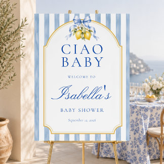 Ciao Baby Amalfi Blue Lemon Baby Shower Welcome Foam Board
