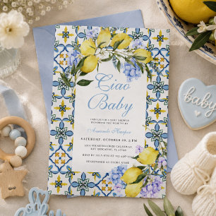Ciao Baby Amalfi Coast Lemon Italy Baby Shower Invitation