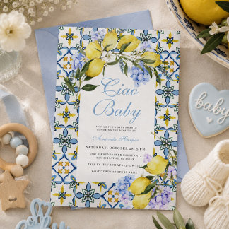 Ciao Baby Amalfi Coast Lemon Italy Baby Shower Invitation