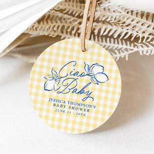 Ciao Baby Amalfi Lemon Blue & Yellow Baby Shower Favor Tags