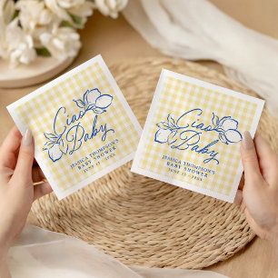 Ciao Baby Amalfi Lemon Blue & Yellow Baby Shower Napkins