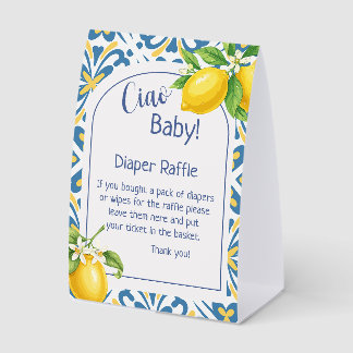 Ciao Baby Amalfi Themed Diaper Raffle Tent Sign