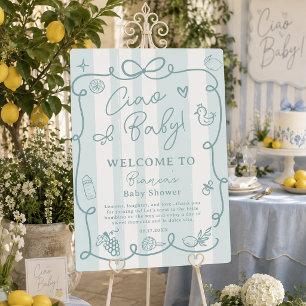 Ciao Baby Blue Italian Lemon Baby Shower Welcome Foam Board
