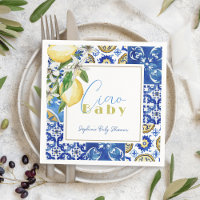 Ciao Baby Blue Tile Citrus Lemon Baby Shower