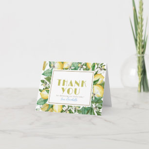 Ciao Baby Citrus Lemon Baby Shower Letterpress Thank You Card