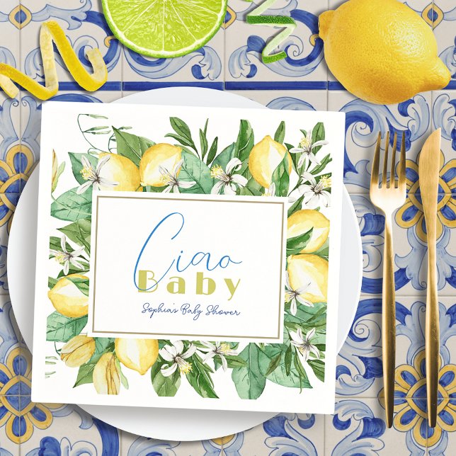 Ciao Baby Citrus Lemon Baby Shower Napkins (Creator Uploaded)
