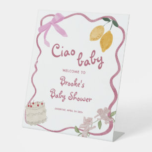 Ciao Baby Girl Baby Shower Welcome Sign