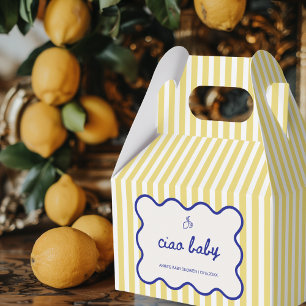 Ciao Baby Hand Drawn Blue & Yellow Baby Shower Favor Boxes